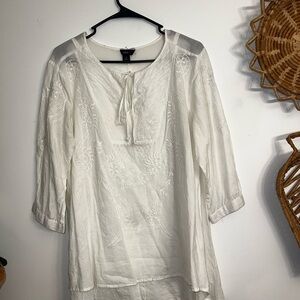 White boho  Tunic peasant top